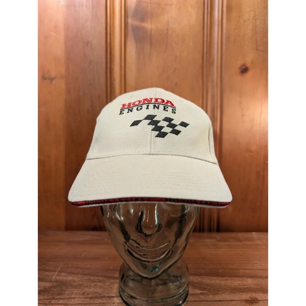 Vintage Honda Engines Racing Slideback Baseball Hat/Cap Beige #1096